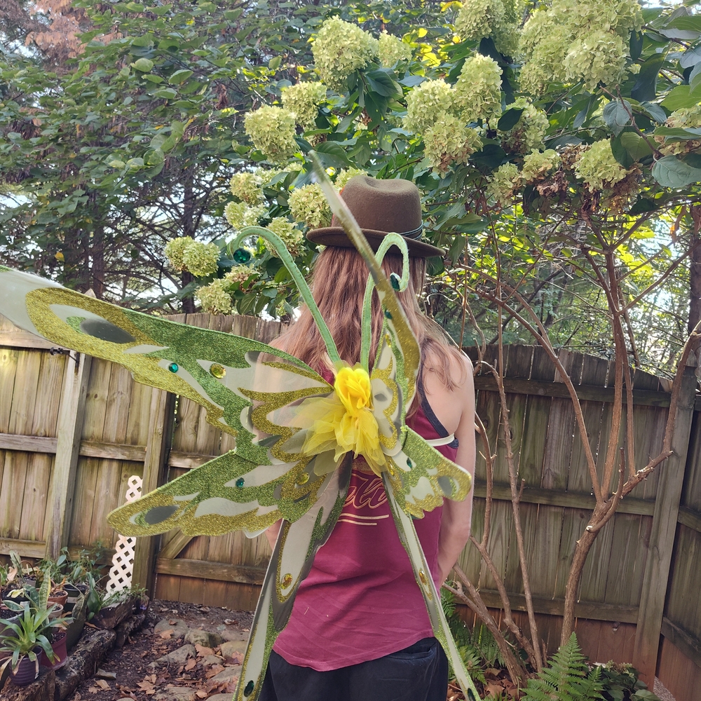 Kids Fairy Costume with Green and Yellow Wings
